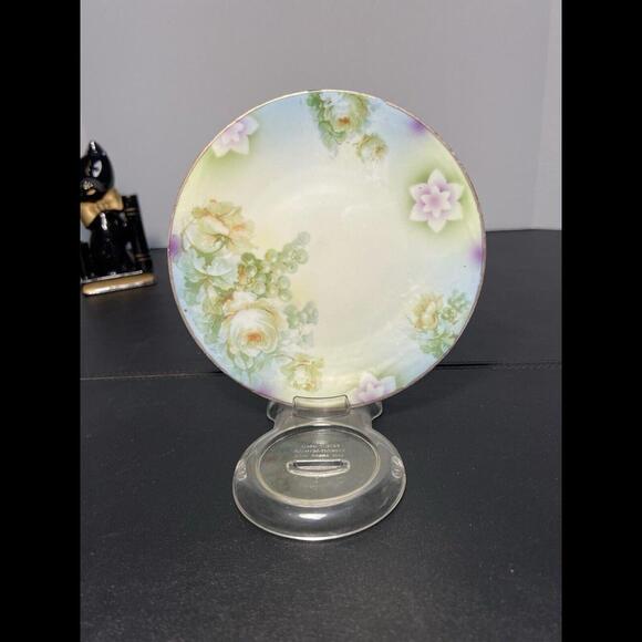 Steinmann Silesien Bavaria Vintage 1932-1938 Hand Painted Roses Grapes Plate 6.5 - Picture 3 of 11